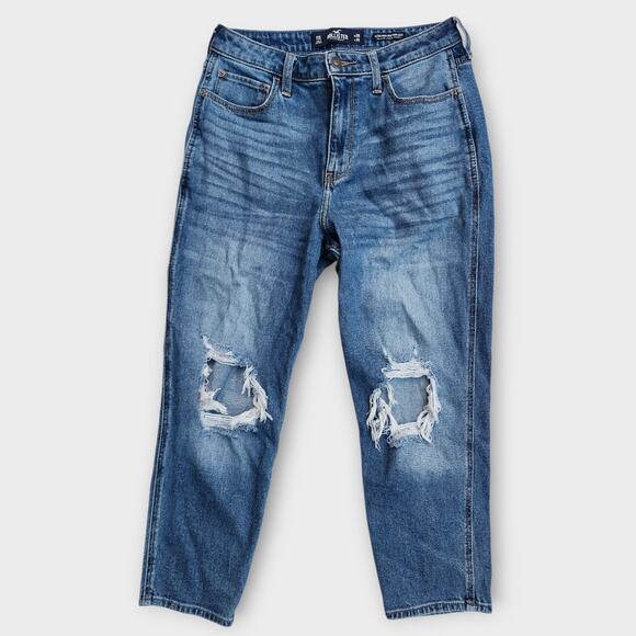 Hollister Jeans Women's 11s Distressed Ultra High-rise Mom Jean Vintage Stretch - Picture 1 of 6